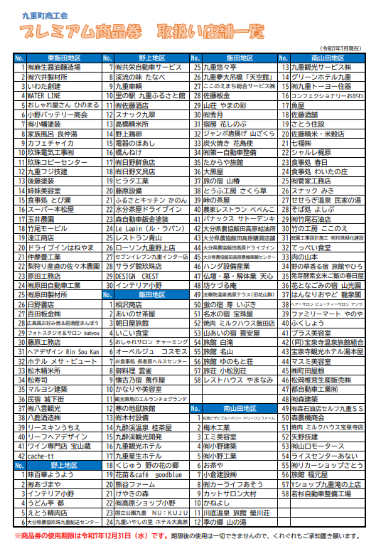 取扱店舗一覧
